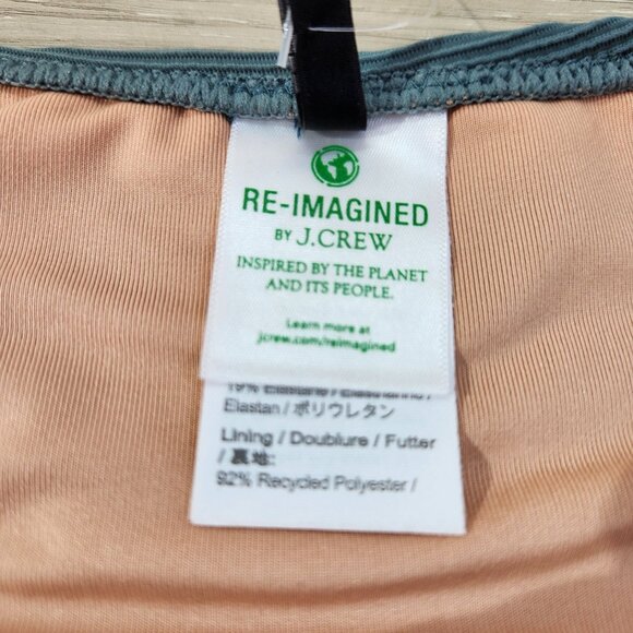 J. Crew Green Ribbed Curved Waist Cheeky String Bikini Bottom New W Tags Women L - Picture 10 of 16